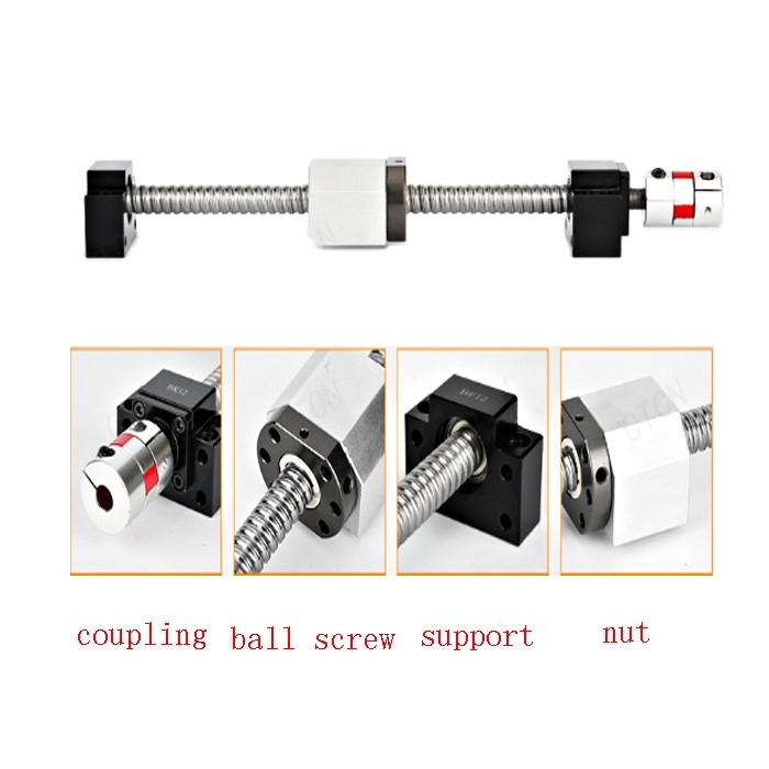 ball screw SFU1605 end support BKBF12+ball nut DSG16H+coupling